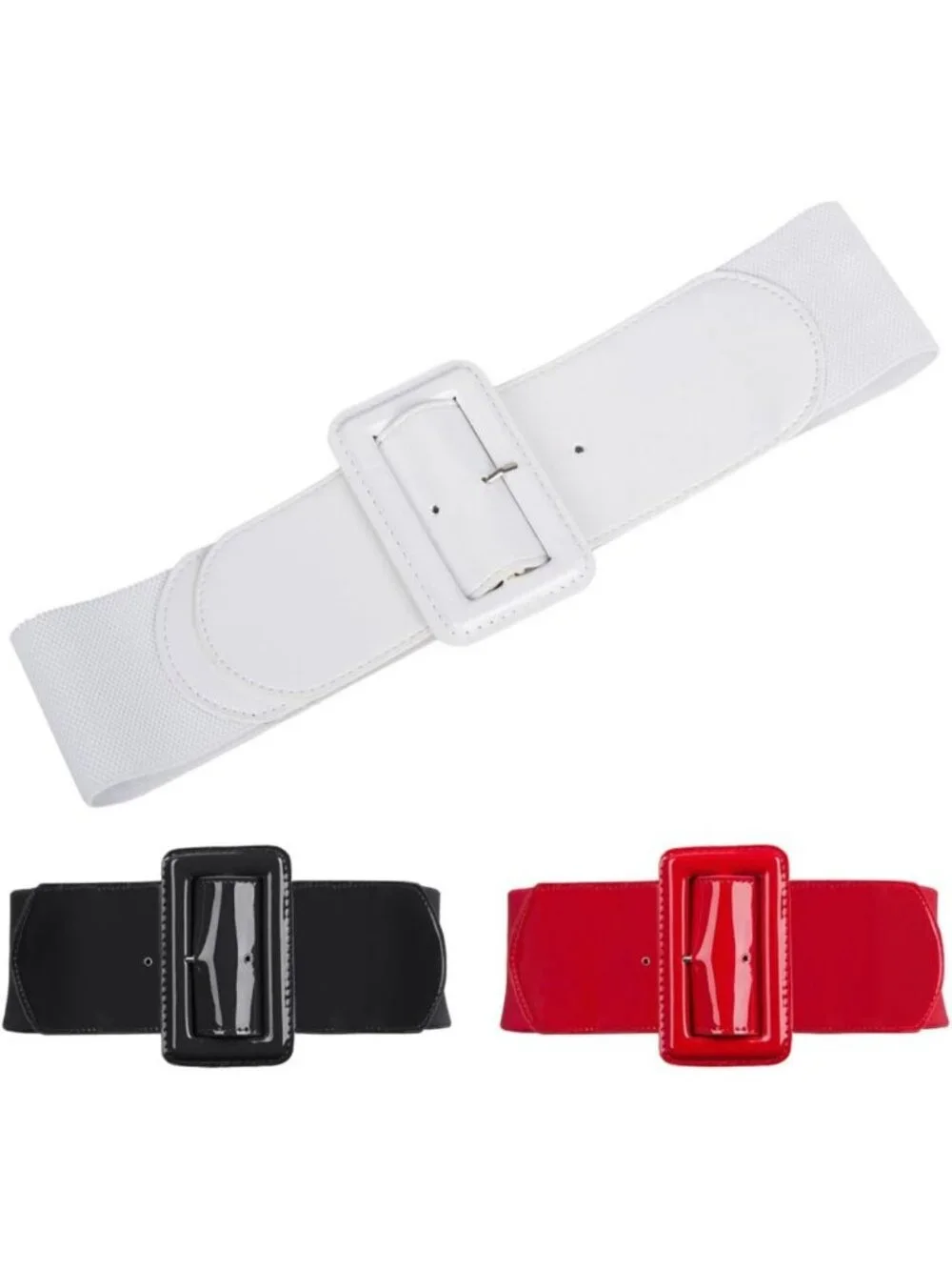 Women's 3-Inch Wide Stretchy Elastic Belt - Comfortable & Versatile Fashion